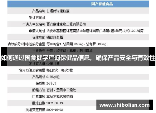 如何通过国食健字查询保健品信息，确保产品安全与有效性